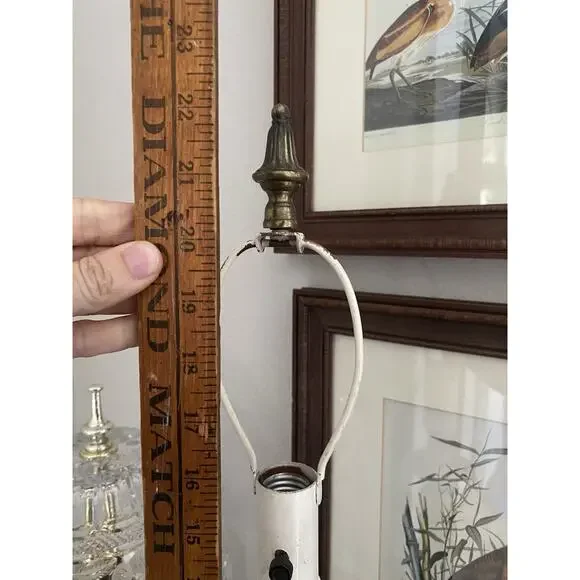 Vintage Neo-Classical Brass Candlestick Lamp Vintage Brass Lamp